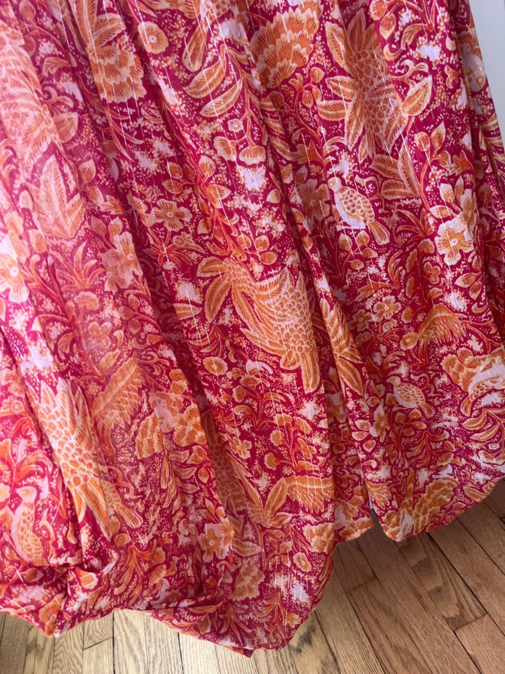 Anthropologie harem paisley floral metallic strapless jumpsuit size m - Picture 8 of 9